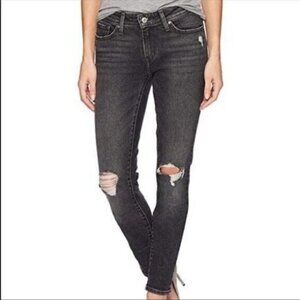 Levi's 711 Skinny Distressed Jeans Size 24 Bandit Black